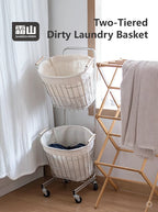 Shimoyama Stainless Steel 2 Tier Laundry Basket Trolley
