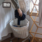 Shimoyama Stainless Steel 2 Tier Laundry Basket Trolley