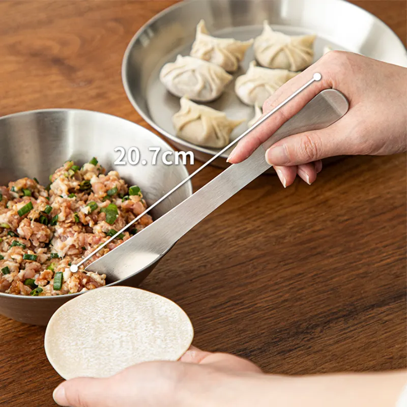 Shimoyama Stainless Steel Flat Dumpling Spoon