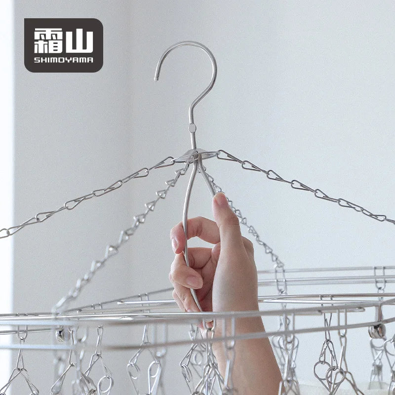 Shimoyama Stainless Steel Foldable Laundry Hanger - 30 Pegs
