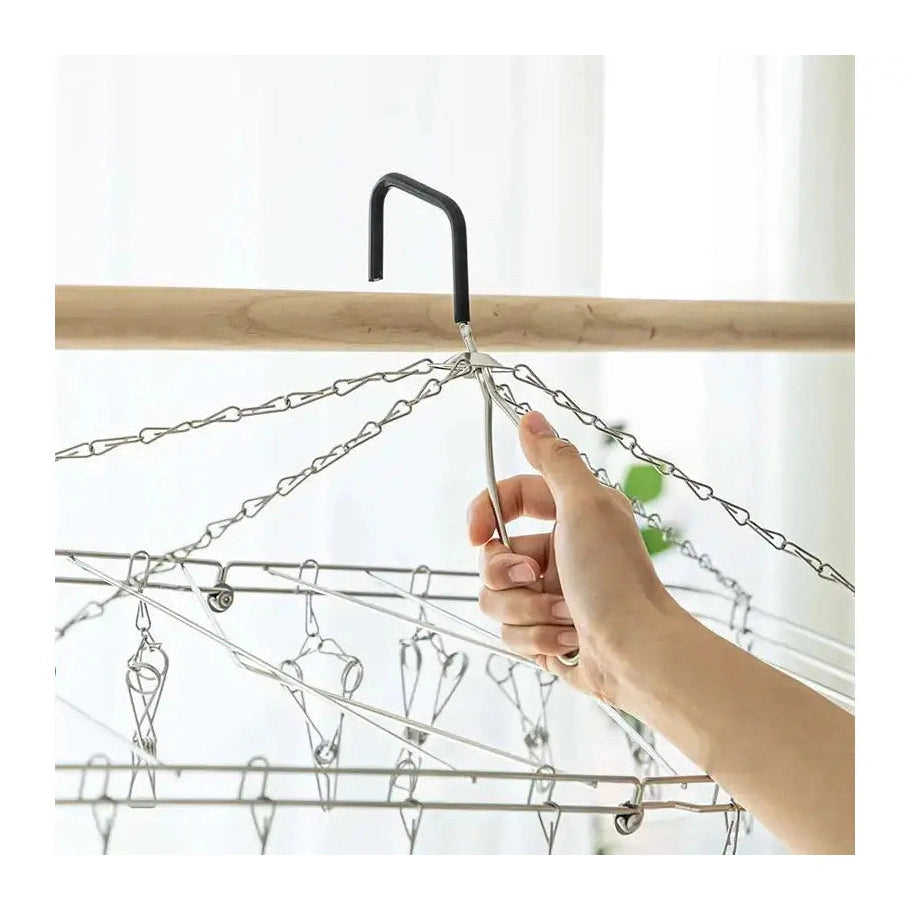 Shimoyama Stainless Steel Foldable Laundry Hanger 22 Pegs