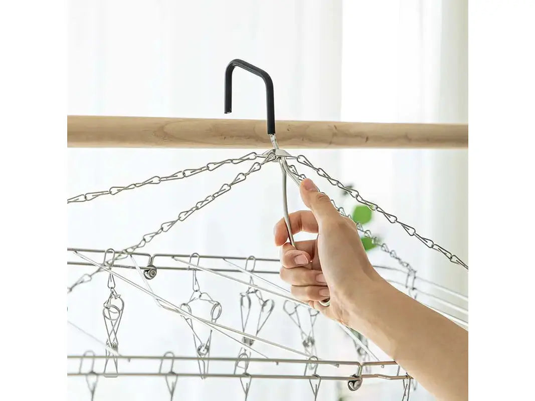 Shimoyama Stainless Steel Foldable Laundry Hanger (22 Pegs)