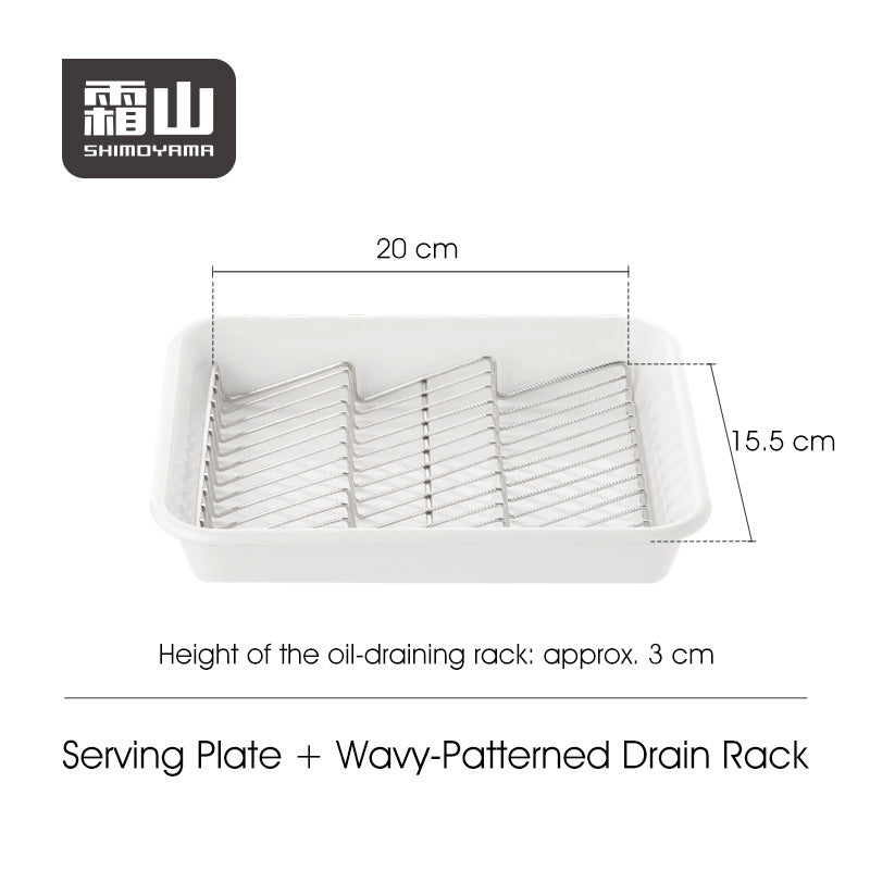 Shimoyama wave drain rack size chart showing 20cm width and 3cm height dimensions