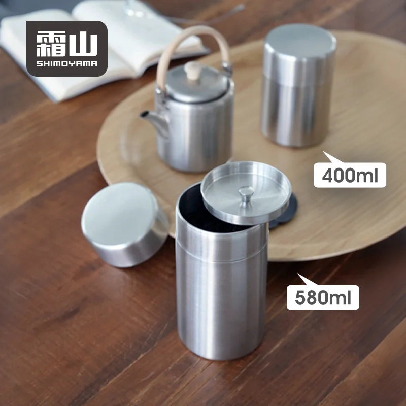 Shimoyama Stainless Steel Tea Storage Jar - 580ml