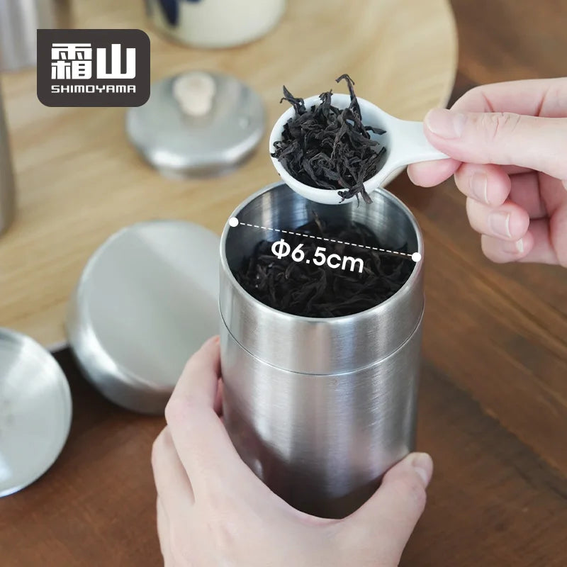 Shimoyama Stainless Steel Tea Storage Jar - 580ml