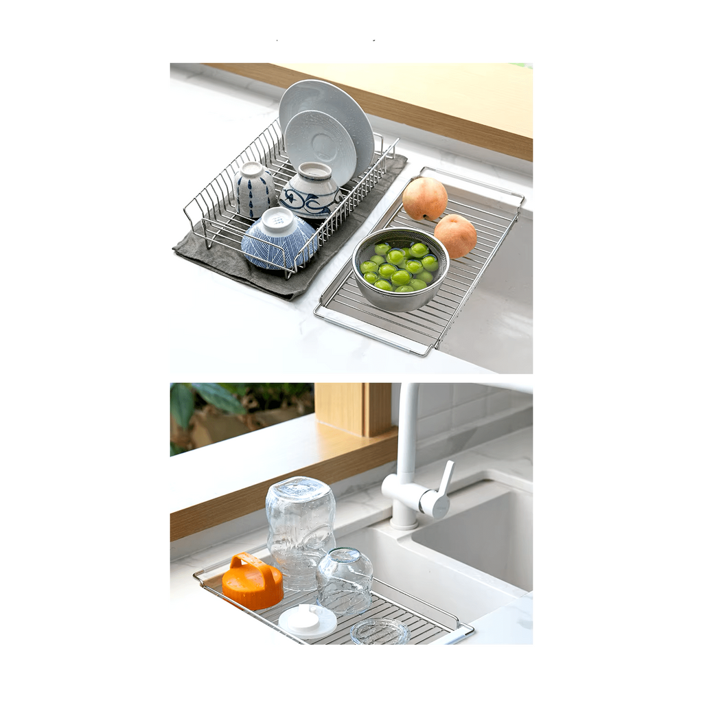 Shimoyama Stainless Steel Telescopic Dish Drying Rack Set