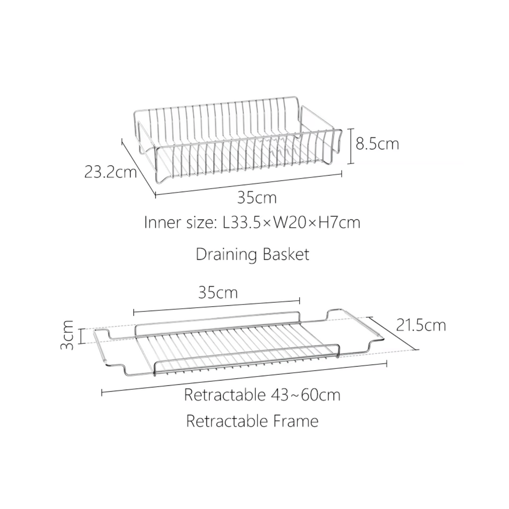 Shimoyama Stainless Steel Telescopic Dish Drying Rack Set