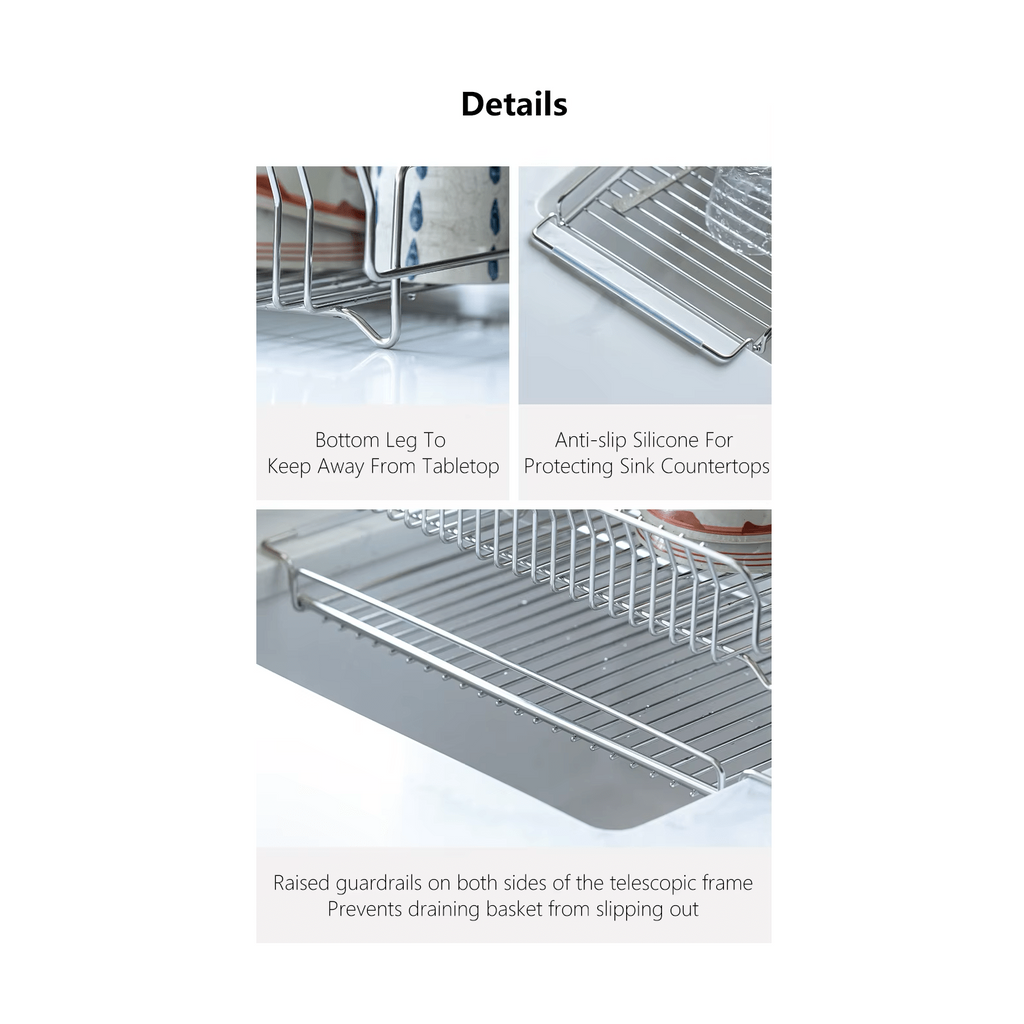Shimoyama Stainless Steel Telescopic Dish Drying Rack Set