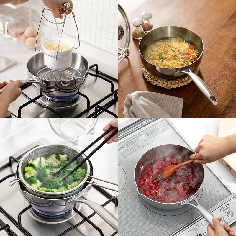 Shimoyama Stainless Steel Yukihira Pan With T Lid Φ20cm