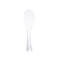 Clear TPX standing rice scoop with weighted flat handle