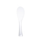 Clear TPX standing rice scoop with weighted flat handle