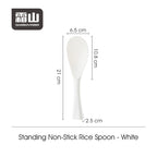 Shimoyama white standing rice spoon dimensions and size chart diagram