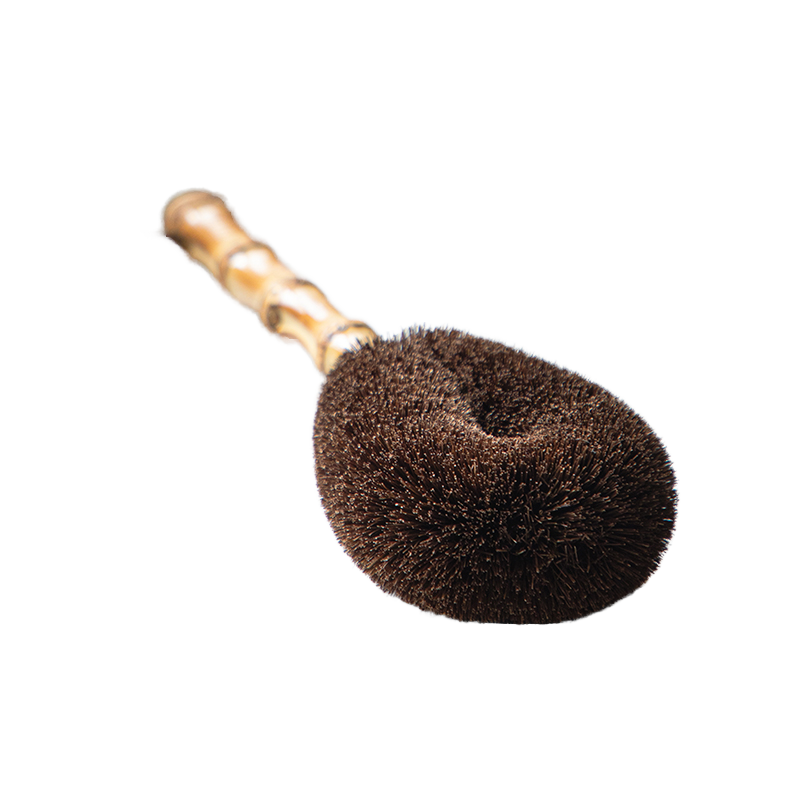 Shimoyama Tawashi Palm Cleaning Brush - Bamboo Handle 28cm