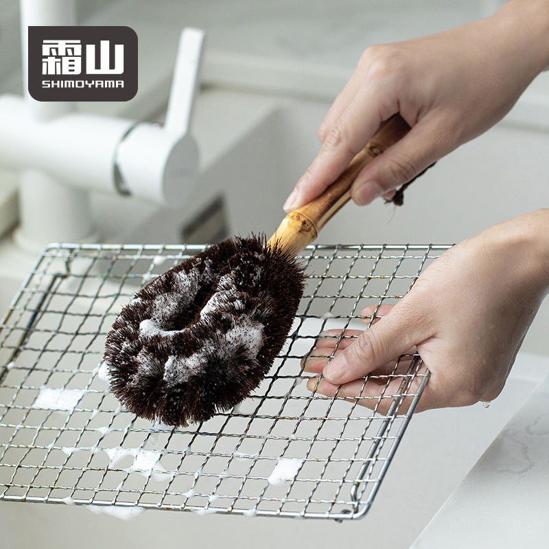 Shimoyama Tawashi Palm Cleaning Brush - Bamboo Handle 28cm