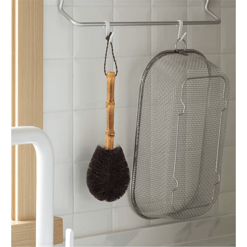Shimoyama Tawashi Palm Cleaning Brush - Bamboo Handle 28cm