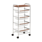 Shimoyama Walnut 4-Tier Rolling Kitchen Trolley