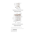 Shimoyama Walnut 4-Tier Rolling Kitchen Trolley