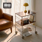 Shimoyama Walnut 3-Tier Rolling Trolley