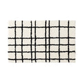 Shimoyama White Black Grid Floor Mat - 48x76cm