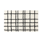 Shimoyama White Black Grid Floor Mat - 48x76cm