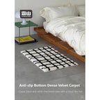 Shimoyama White Black Grid Floor Mat - 48x76cm