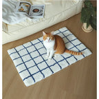 Shimoyama White Grid Floor Mat - 48x76cm