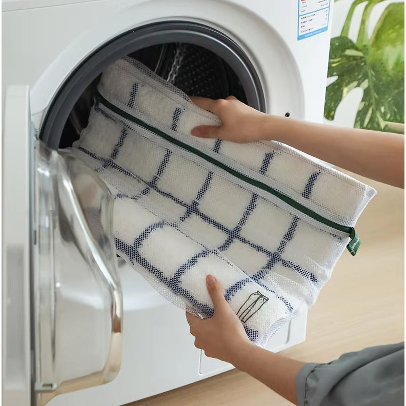 Shimoyama White Grid Floor Mat - 48x76cm