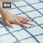 Shimoyama White Grid Floor Mat - 48x76cm