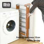 Shimoyama Wing Folding Clothes Drying Rack - Faux Wood -L