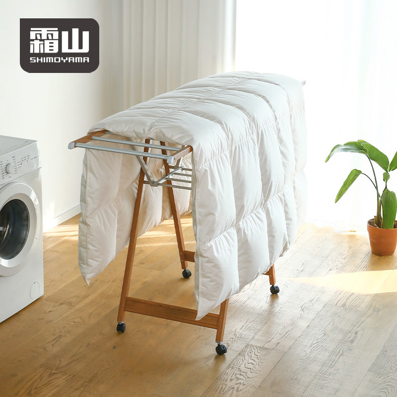 Shimoyama Wing Folding Clothes Drying Rack - Faux Wood -L