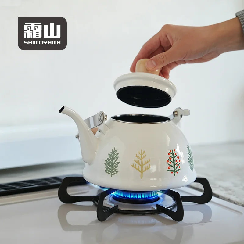 Shimoyama Woodland Enamel Kettle 1.5L