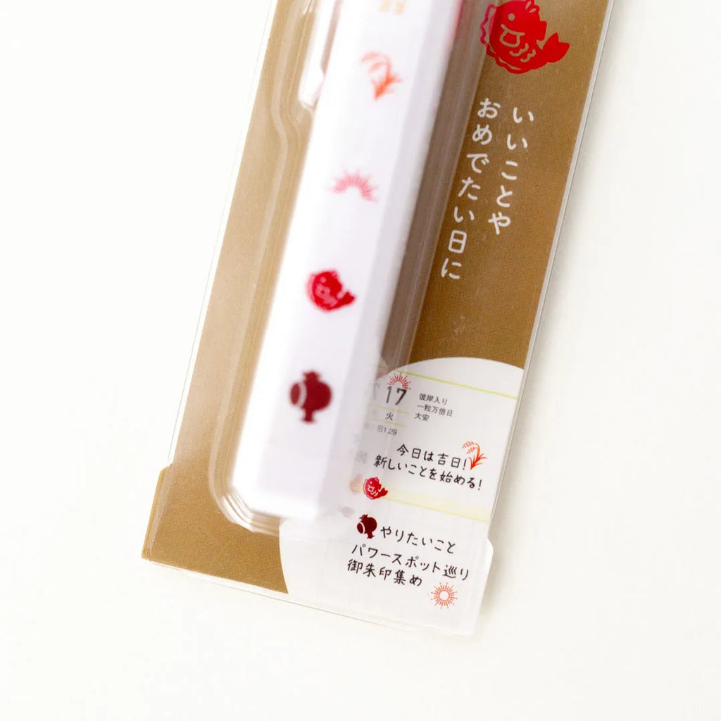 Close view of the Totonofu Planner Stamps Good Fortune stick in its pack