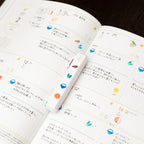 Totonofu Planner Stamps Seasonal Foods stick lying on an open planner