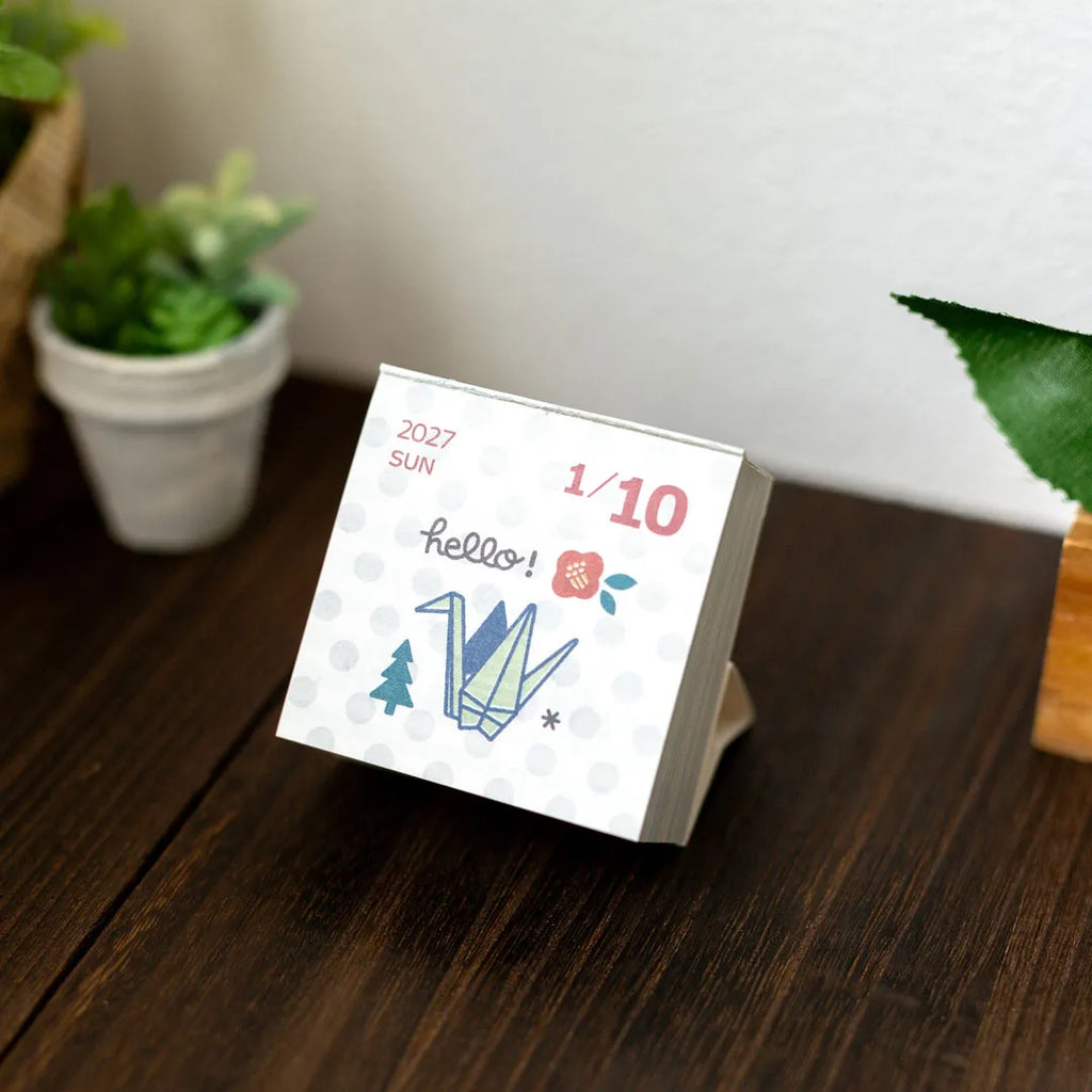 eric Colour Daily Calendar 2027 standing on its paper stand showing 10 January