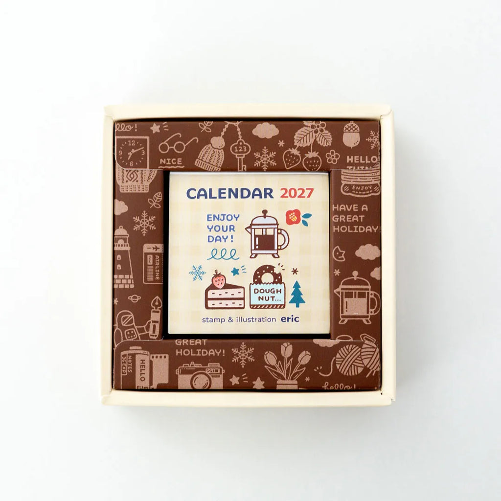 eric Colour Daily Calendar 2027 in its box, seen from above