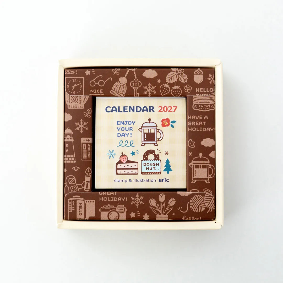 eric Colour Daily Calendar 2027 in its box, seen from above
