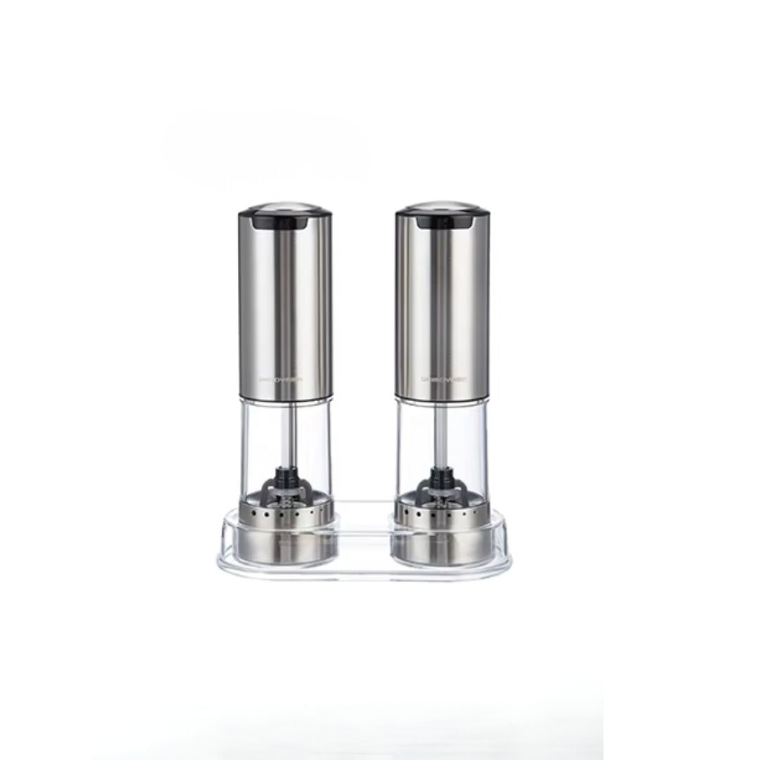 Shiomyama Stainless Steel Electric Salt & Pepper Grinder 95ml 2P Set