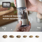 Shiomyama Stainless Steel Electric Salt & Pepper Grinder 95ml 2P Set