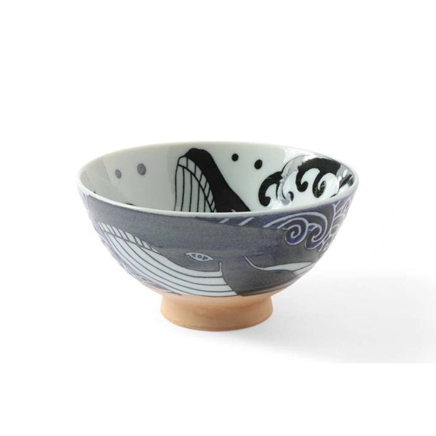Shiranami Kujira Whale Chawan Rice Bowl 11.8D 6H