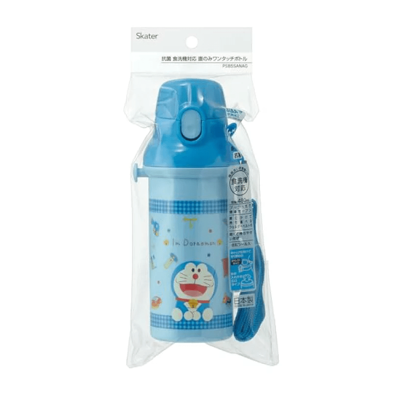 Skater Doraemon Gingham One Touch Drink Bottle 480ml