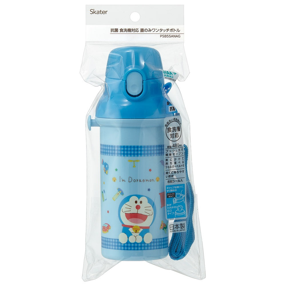 Skater Doraemon Gingham One Touch Drink Bottle 480ml