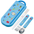 Skater Doraemon Gingham Trio Cutlery Set
