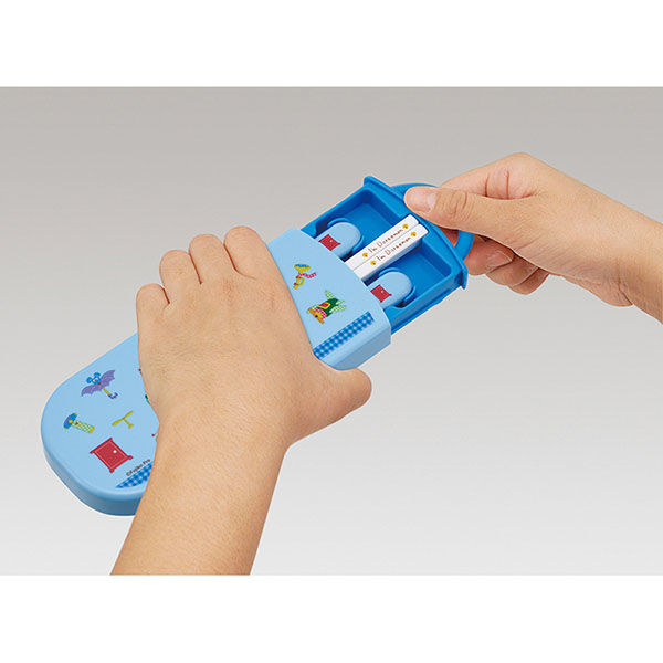 Skater Doraemon Gingham Trio Cutlery Set