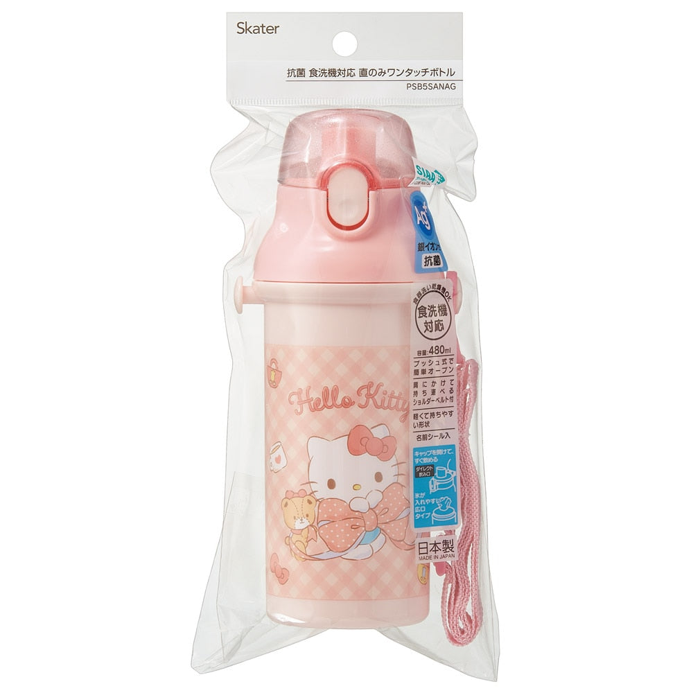 Skater Hello Kitty Big Ribbon One Touch Drink Bottle 480ml