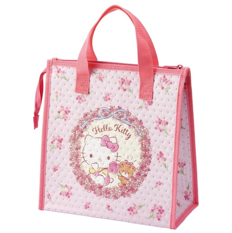 Skater Hello Kitty Floral Wreath Insulated Tote Lunch Bag
