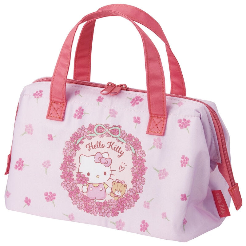 Skater Hello Kitty Floral Wreath Retro Lunch Bag
