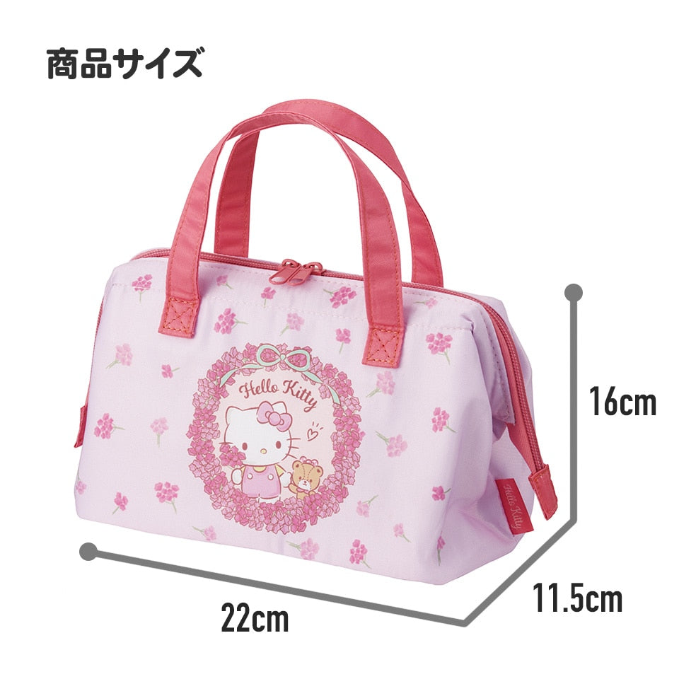 Skater Hello Kitty Floral Wreath Retro Lunch Bag