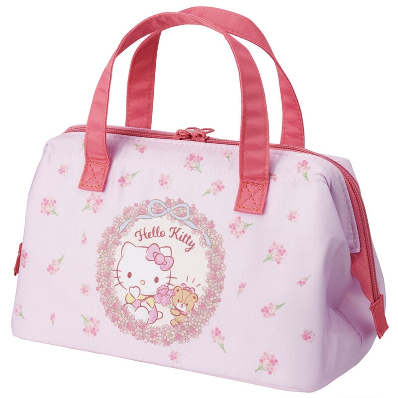 Skater Hello Kitty Floral Wreath Retro Lunch Bag