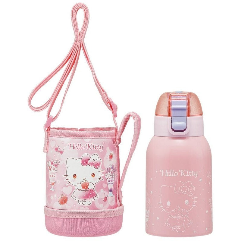 Skater Hello Kitty Insulated Drink Bottle W/Cover 400ml