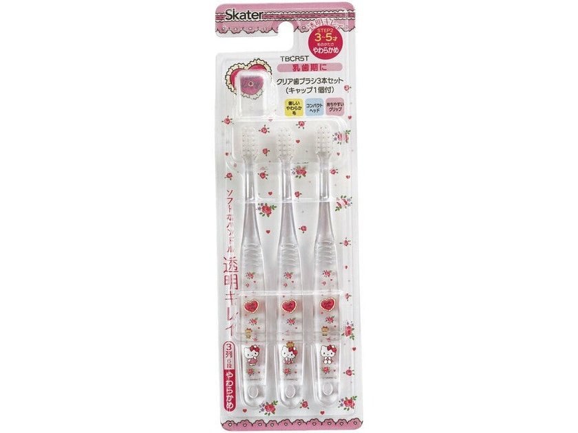 Skater Hello Kitty Kids Clear Toothbrush Set 3-5 years 3P